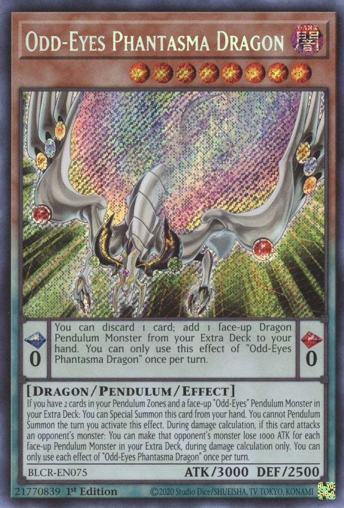 Odd-Eyes Phantasma Dragon [BLCR-EN075] Secret Rare | Gaming Infinity