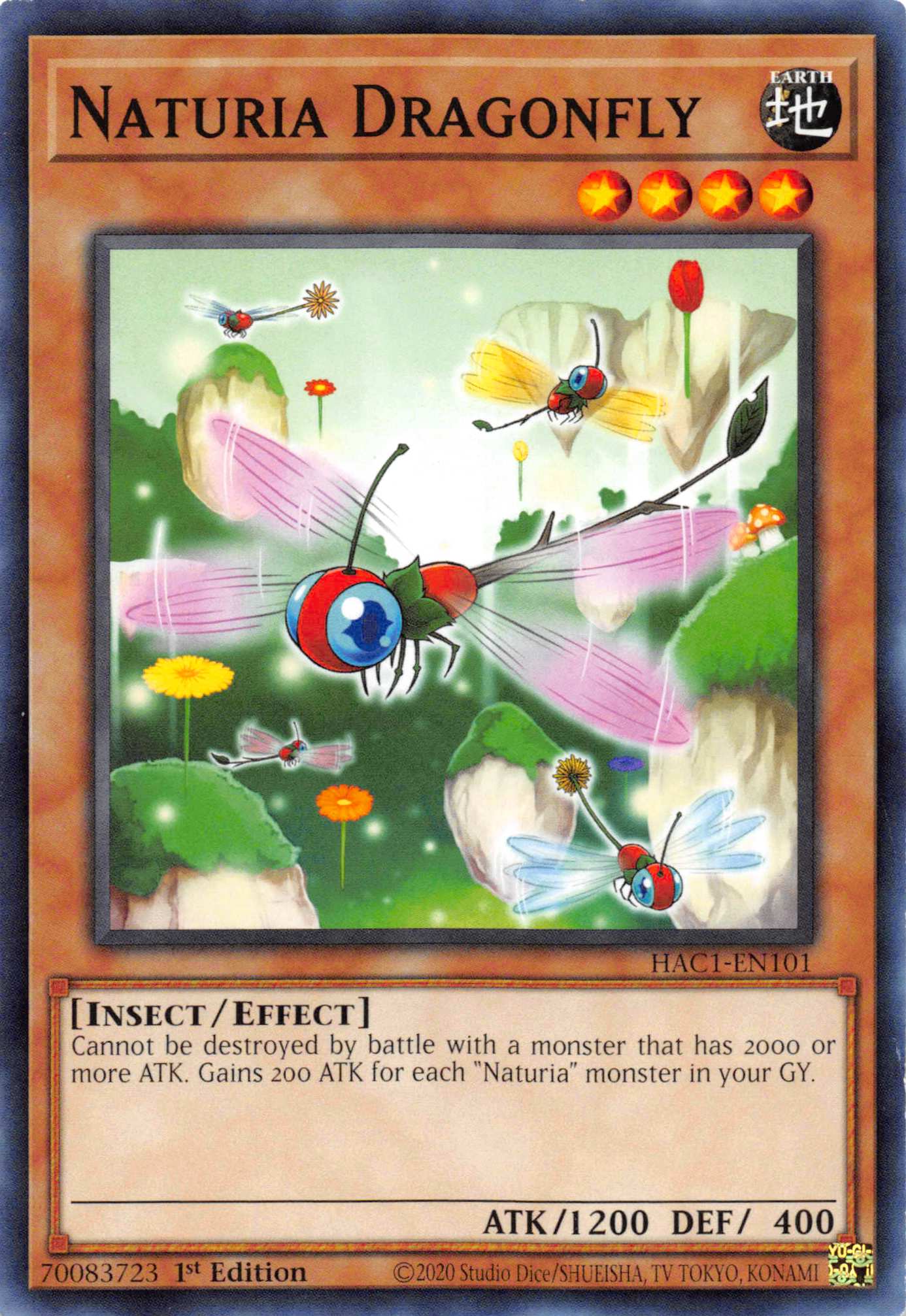 Naturia Dragonfly (Duel Terminal) [HAC1-EN101] Parallel Rare | Gaming Infinity