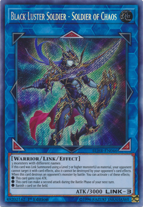 Black Luster Soldier - Soldier of Chaos [BLHR-EN046] Secret Rare | Gaming Infinity