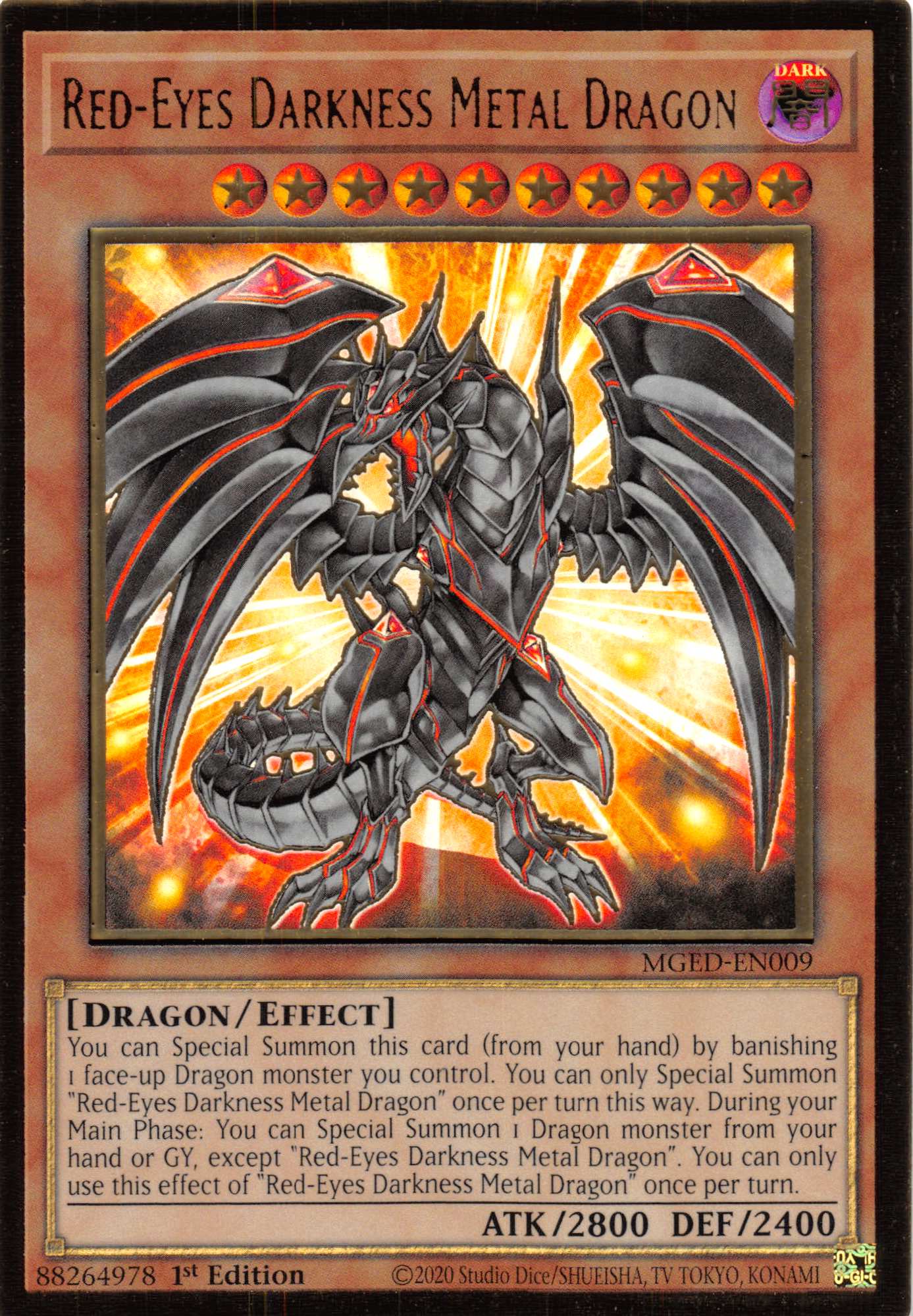 Red-Eyes Darkness Metal Dragon [MGED-EN009] Gold Rare | Gaming Infinity