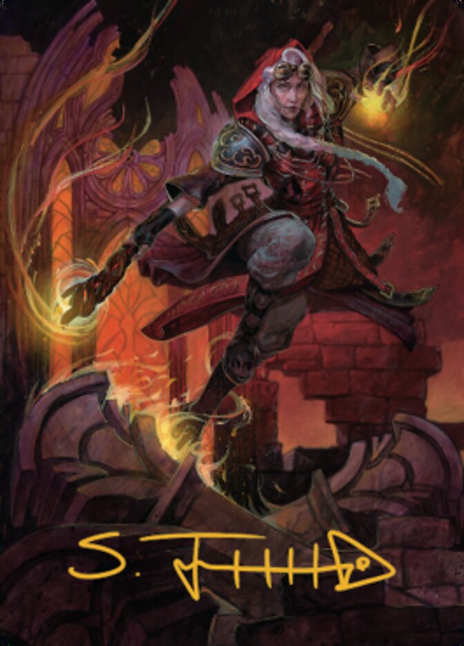 Jaya, Fiery Negotiator Art Card 2 (Gold-Stamped Signature) [Dominaria United Art Series] | Gaming Infinity