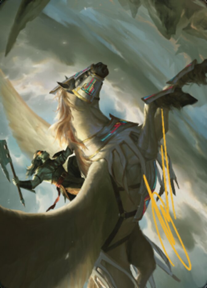 Cleaving Skyrider Art Card (Gold-Stamped Signature) [Dominaria United Art Series] | Gaming Infinity