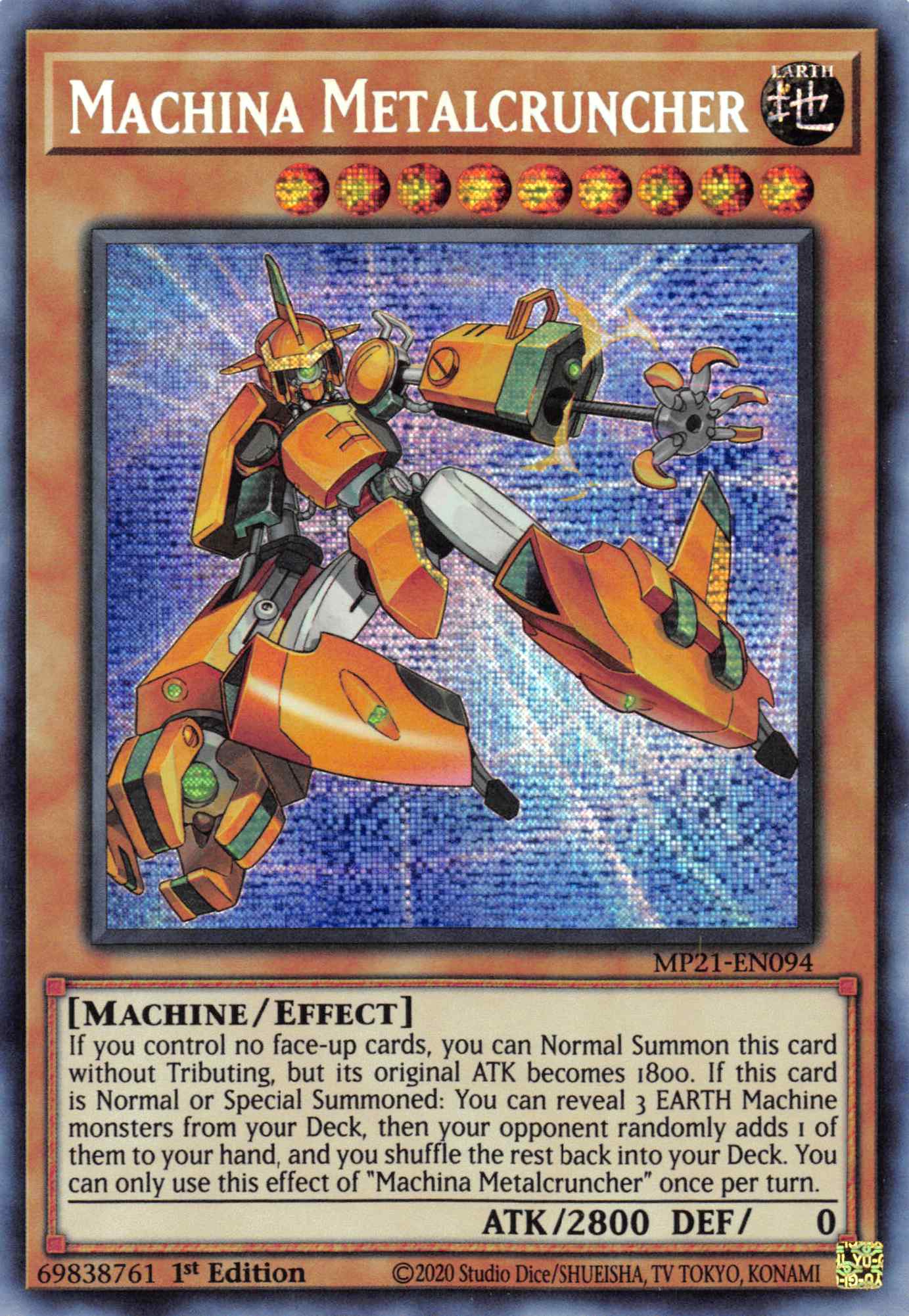 Machina Metalcruncher [MP21-EN094] Prismatic Secret Rare | Gaming Infinity