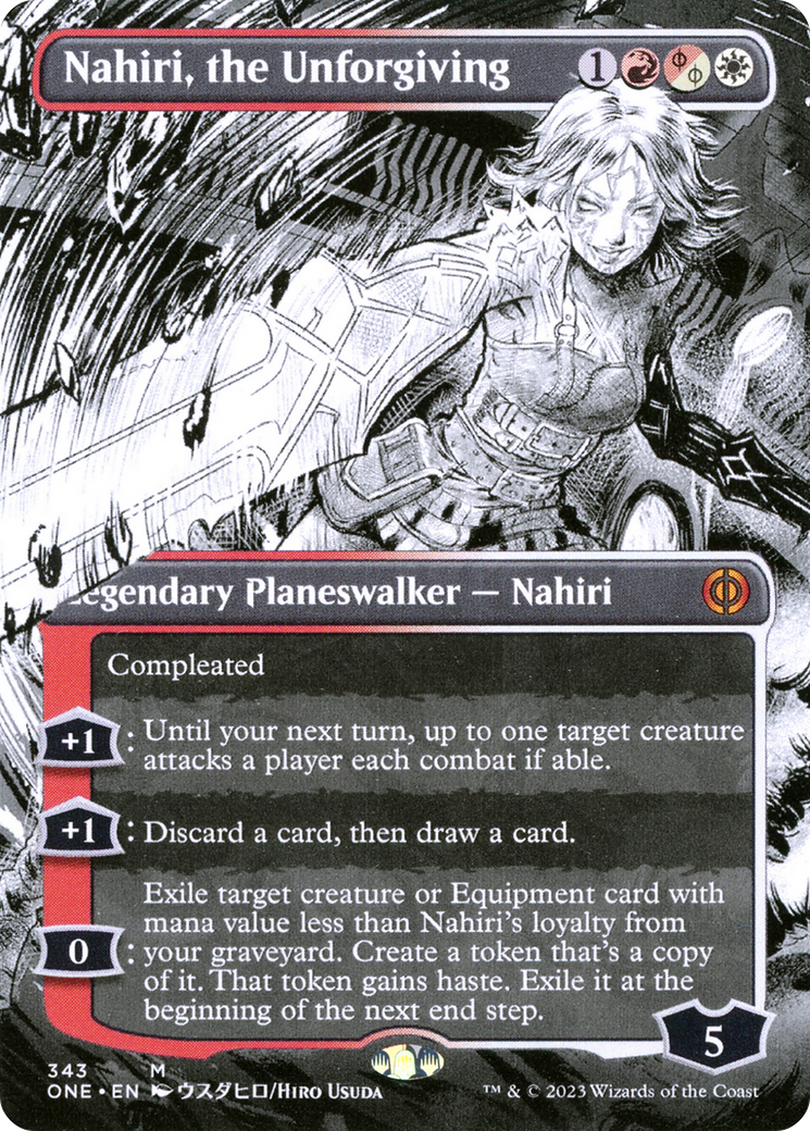 Nahiri, the Unforgiving (Borderless Manga) [Phyrexia: All Will Be One] | Gaming Infinity