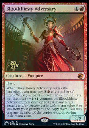 Bloodthirsty Adversary [Innistrad: Midnight Hunt Prerelease Promos] | Gaming Infinity