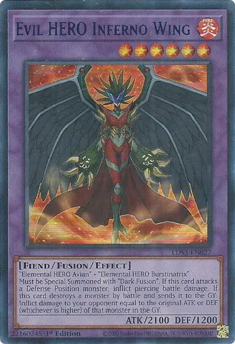 Evil HERO Inferno Wing (Blue) [LDS3-EN027] Ultra Rare | Gaming Infinity