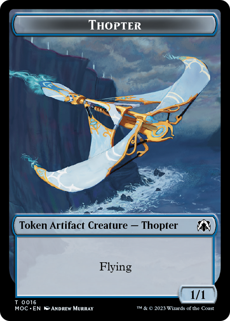 Thopter // Gold Double-Sided Token [March of the Machine Commander Tokens] | Gaming Infinity