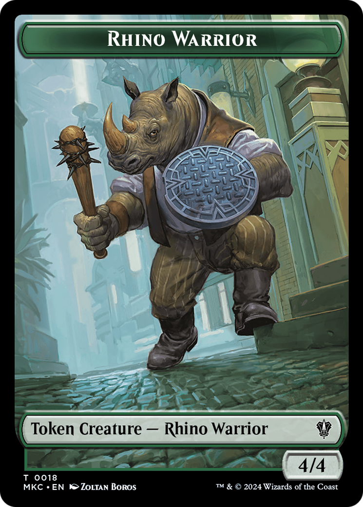 Thopter // Rhino Warrior Double-Sided Token [Murders at Karlov Manor Commander Tokens] | Gaming Infinity