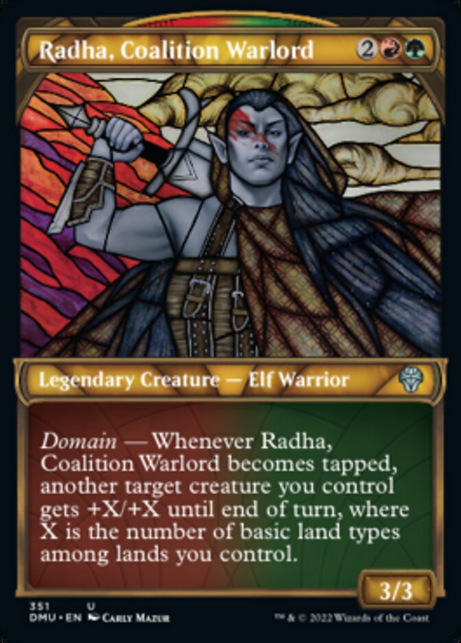 Radha, Coalition Warlord (Showcase Textured) [Dominaria United] | Gaming Infinity