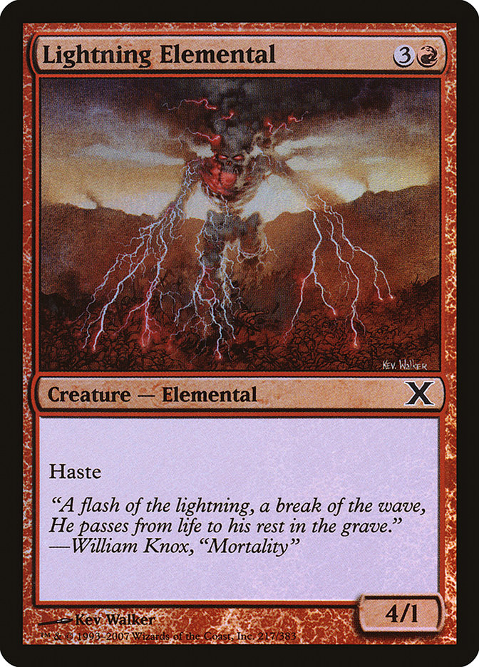 Lightning Elemental (Premium Foil) [Tenth Edition] | Gaming Infinity