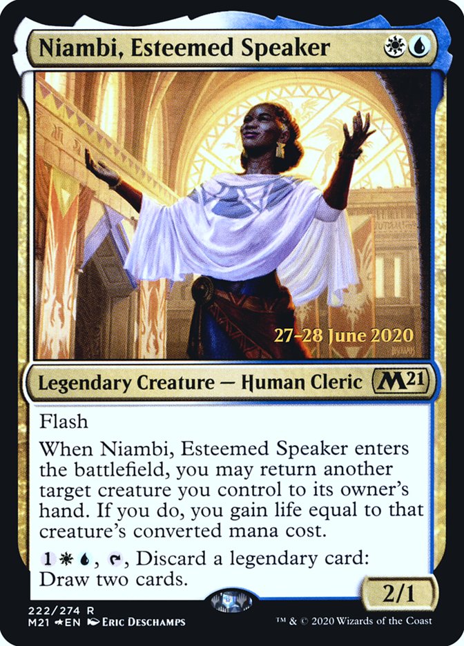 Niambi, Esteemed Speaker  [Core Set 2021 Prerelease Promos] | Gaming Infinity