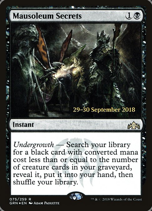 Mausoleum Secrets [Guilds of Ravnica Promos] | Gaming Infinity