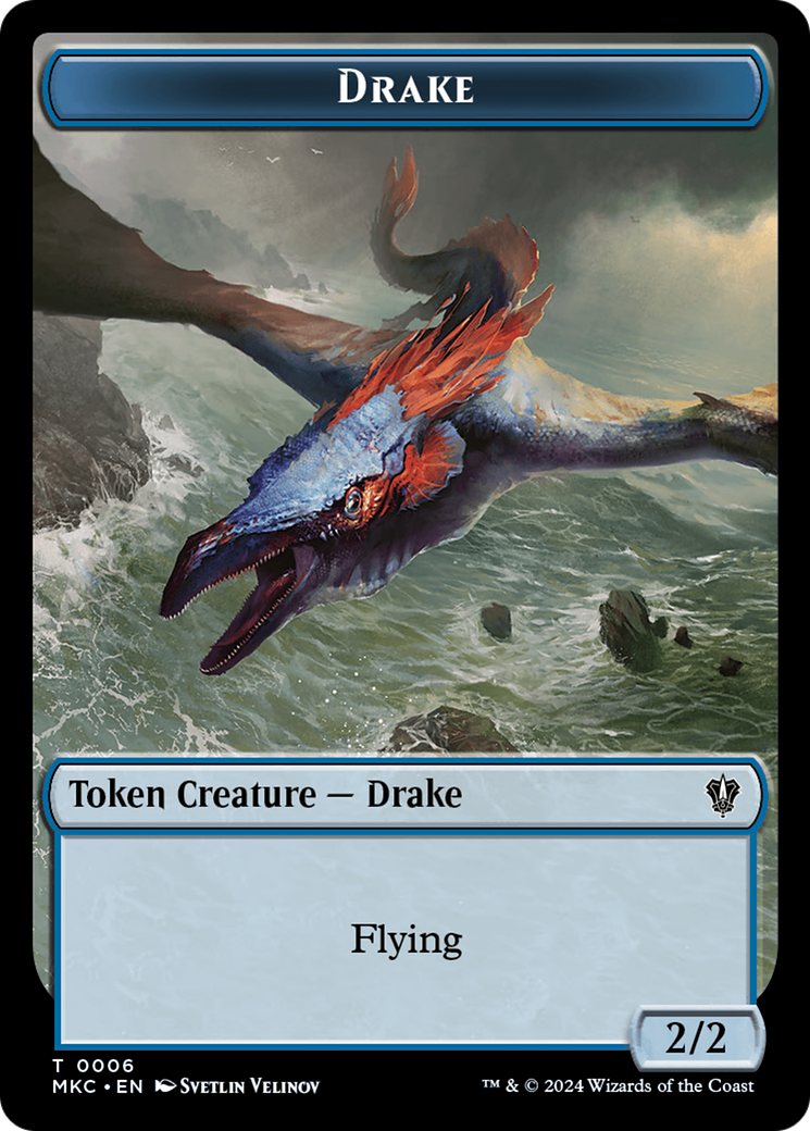 Drake // Cat Double-Sided Token [Murders at Karlov Manor Commander Tokens] | Gaming Infinity
