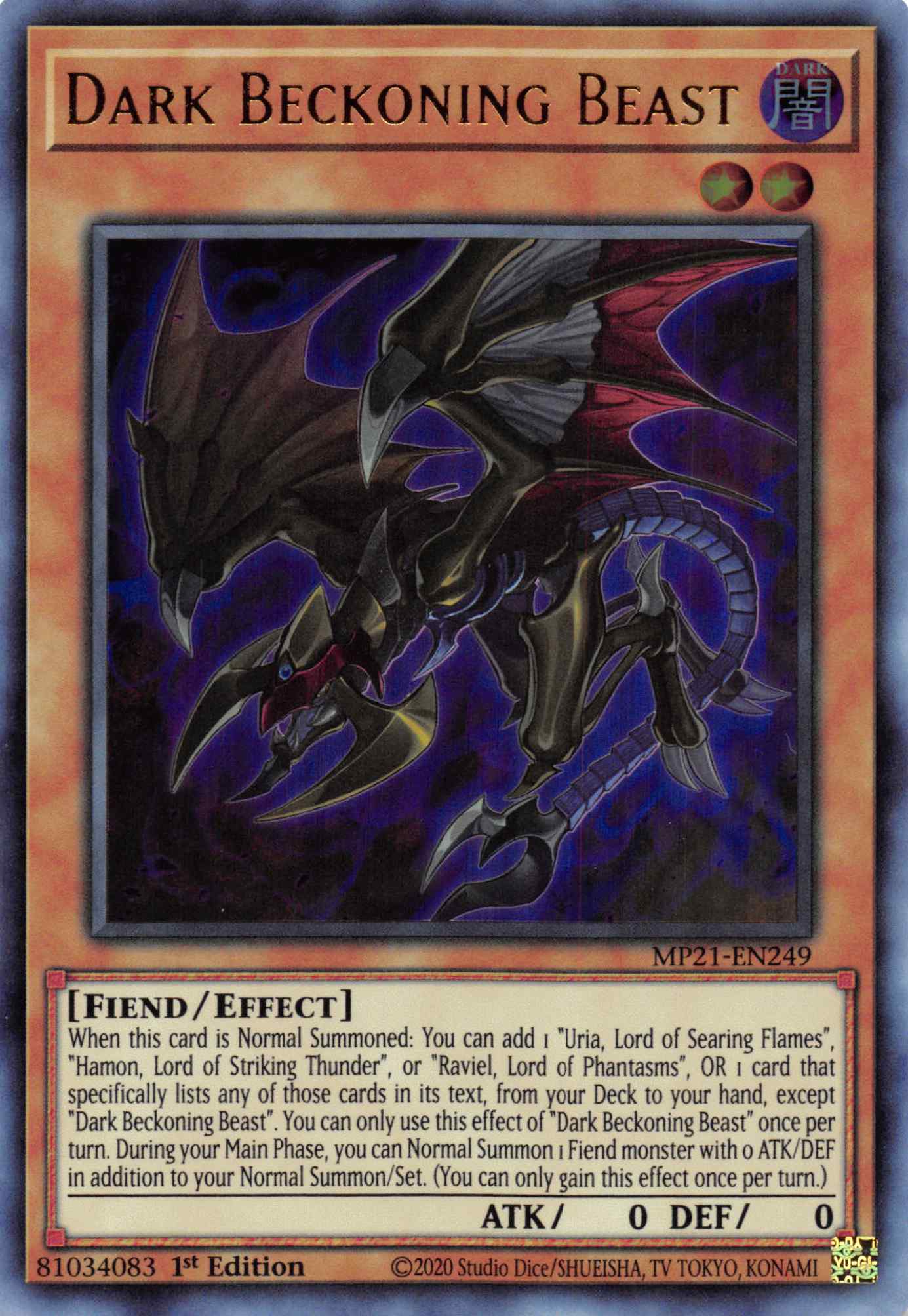 Dark Beckoning Beast [MP21-EN249] Ultra Rare | Gaming Infinity