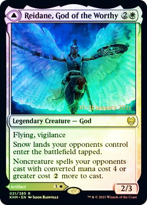 Reidane, God of the Worthy // Valkmira, Protector's Shield  [Kaldheim Prerelease Promos] | Gaming Infinity