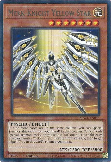 Mekk-Knight Yellow Star [MAZE-EN044] Rare | Gaming Infinity