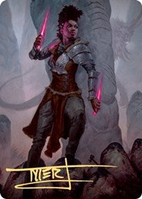 Kaya the Inexorable Art Card (Gold-Stamped Signature) [Kaldheim: Art Series] | Gaming Infinity