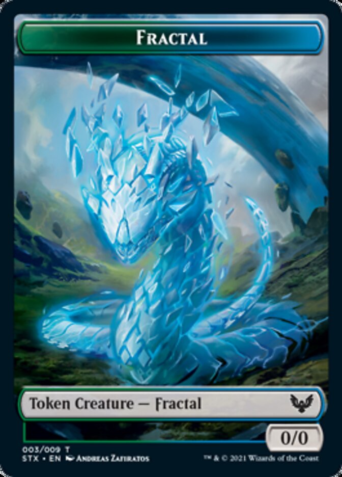 Elemental // Fractal Double-Sided Token [Strixhaven: School of Mages Tokens] | Gaming Infinity