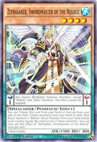 Zefrasaber, Swordmaster of the Nekroz [Crossed Souls] [CROS-EN026] | Gaming Infinity