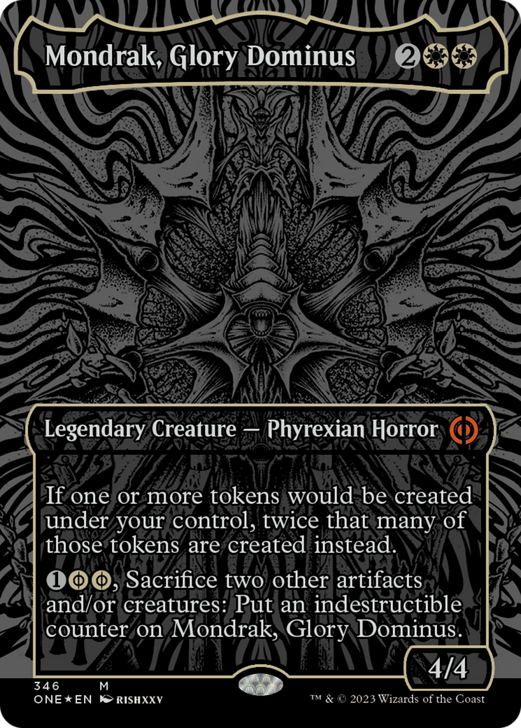 Mondrak, Glory Dominus (Oil Slick Raised Foil) [Phyrexia: All Will Be One] | Gaming Infinity