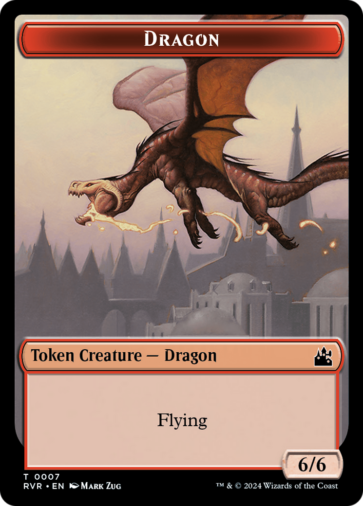 Spirit (0018) // Dragon Double-Sided Token [Ravnica Remastered Tokens] | Gaming Infinity