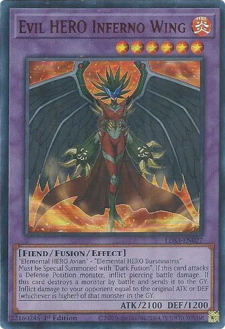 Evil HERO Inferno Wing (Red) [LDS3-EN027] Ultra Rare | Gaming Infinity