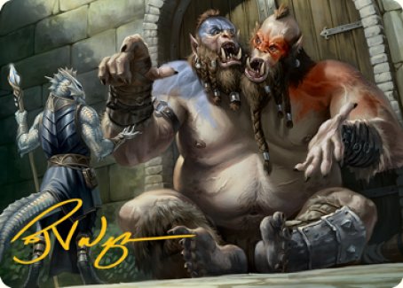 Ettin Art Card (Gold-Stamped Signature) [Dungeons & Dragons: Adventures in the Forgotten Realms Art Series] | Gaming Infinity