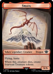 Smaug // Food (0023) Double-Sided Token (Surge Foil) [The Lord of the Rings: Tales of Middle-Earth Tokens] | Gaming Infinity