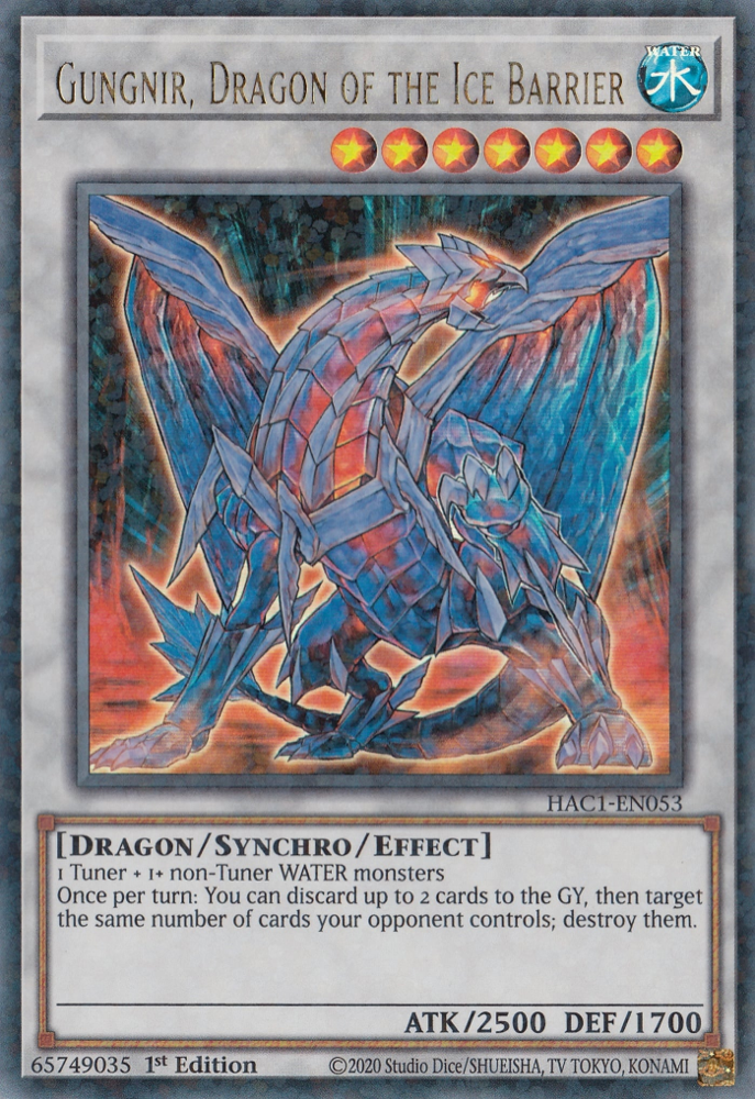 Gungnir, Dragon of the Ice Barrier (Duel Terminal) [HAC1-EN053] Parallel Rare | Gaming Infinity