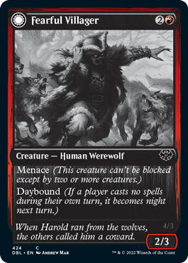 Fearful Villager // Fearsome Werewolf [Innistrad: Double Feature] | Gaming Infinity