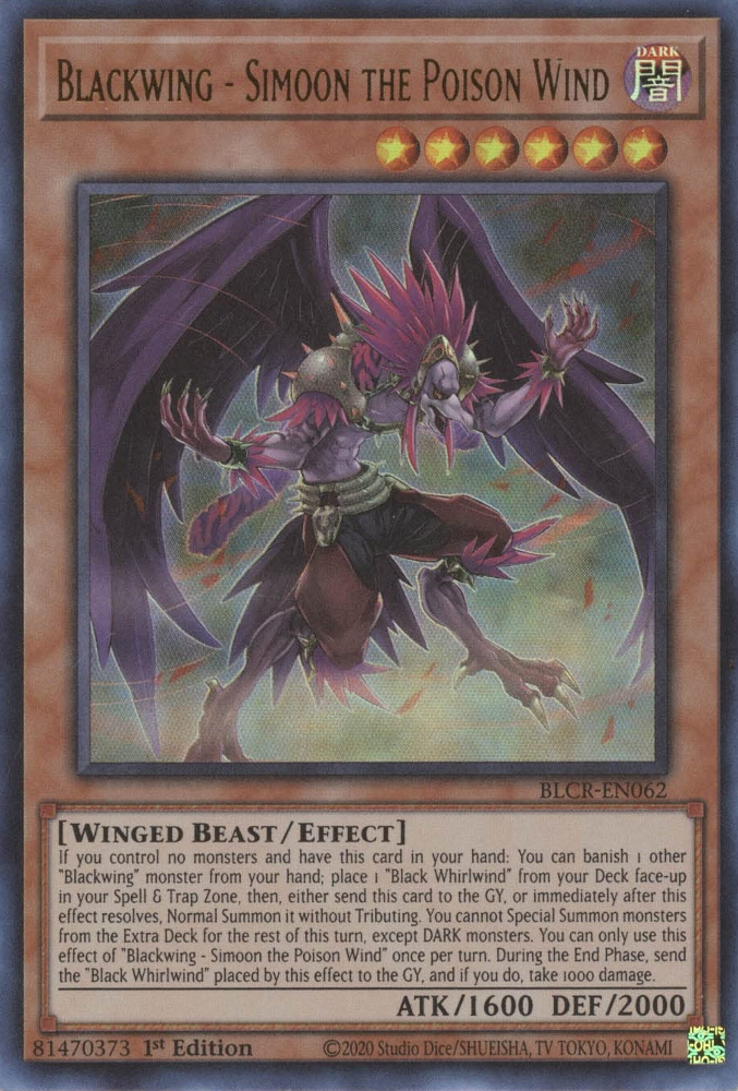 Blackwing - Simoon the Poison Wind [BLCR-EN062] Ultra Rare | Gaming Infinity
