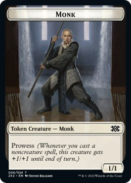 Wrenn and Six Emblem // Monk Double-sided Token [Double Masters 2022 Tokens] | Gaming Infinity