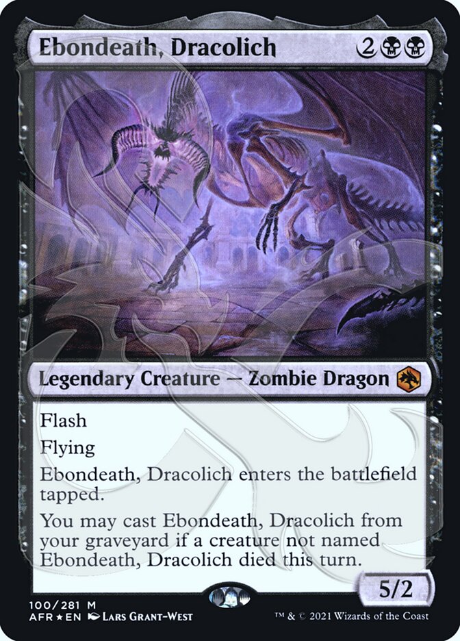 Ebondeath, Dracolich (Ampersand Promo) [Dungeons & Dragons: Adventures in the Forgotten Realms Promos] | Gaming Infinity