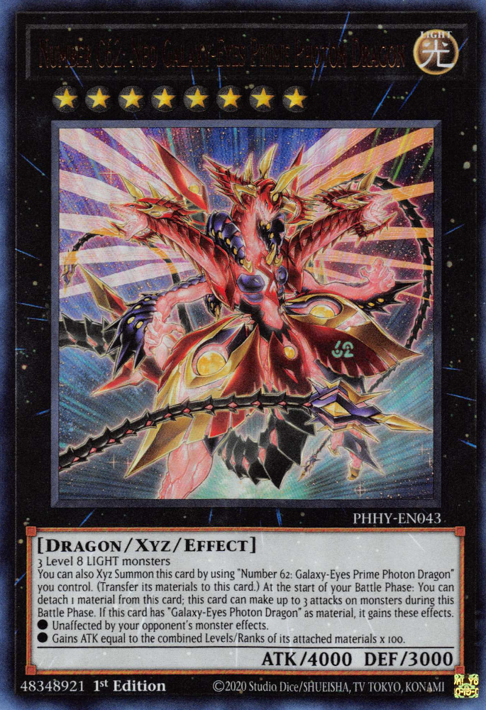 Number C62: Neo Galaxy-Eyes Prime Photon Dragon [PHHY-EN043] Ultra Rare | Gaming Infinity