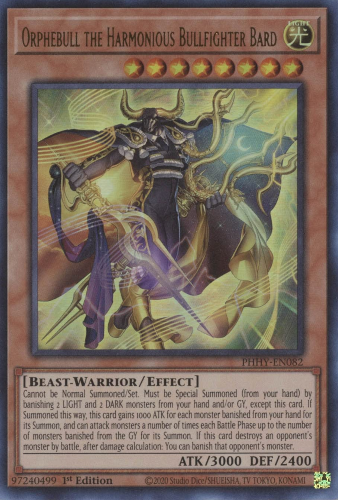 Orphebull the Harmonious Bullfighter Bard [PHHY-EN082] Ultra Rare | Gaming Infinity