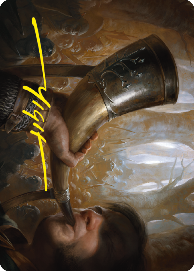 Horn of Gondor Art Card (Gold-Stamped Signature) [The Lord of the Rings: Tales of Middle-earth Art Series] | Gaming Infinity