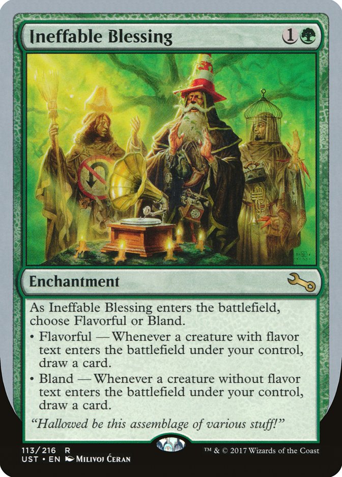 Ineffable Blessing ("choose Flavorful or Bland") [Unstable] | Gaming Infinity