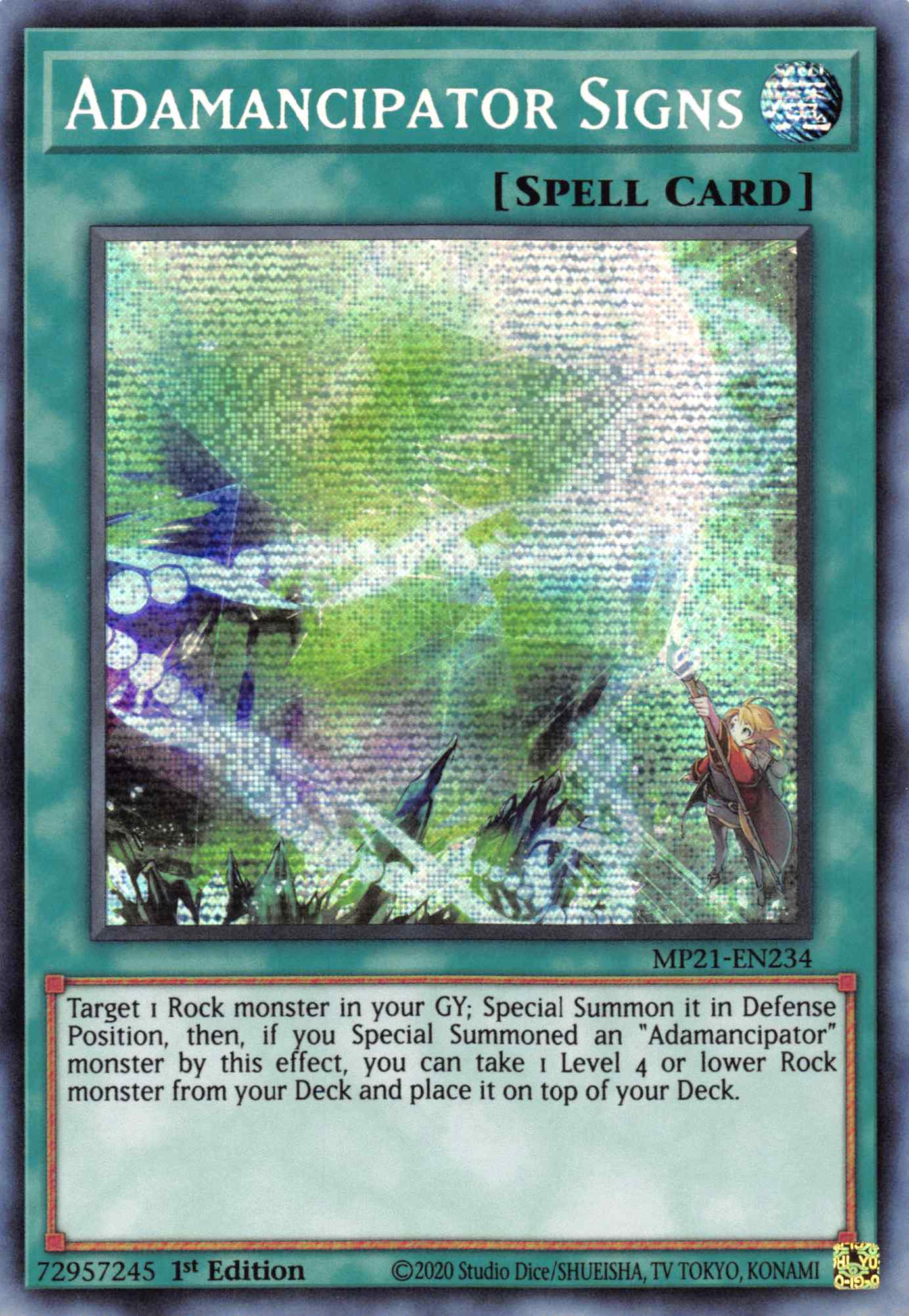 Adamancipator Signs [MP21-EN234] Prismatic Secret Rare | Gaming Infinity