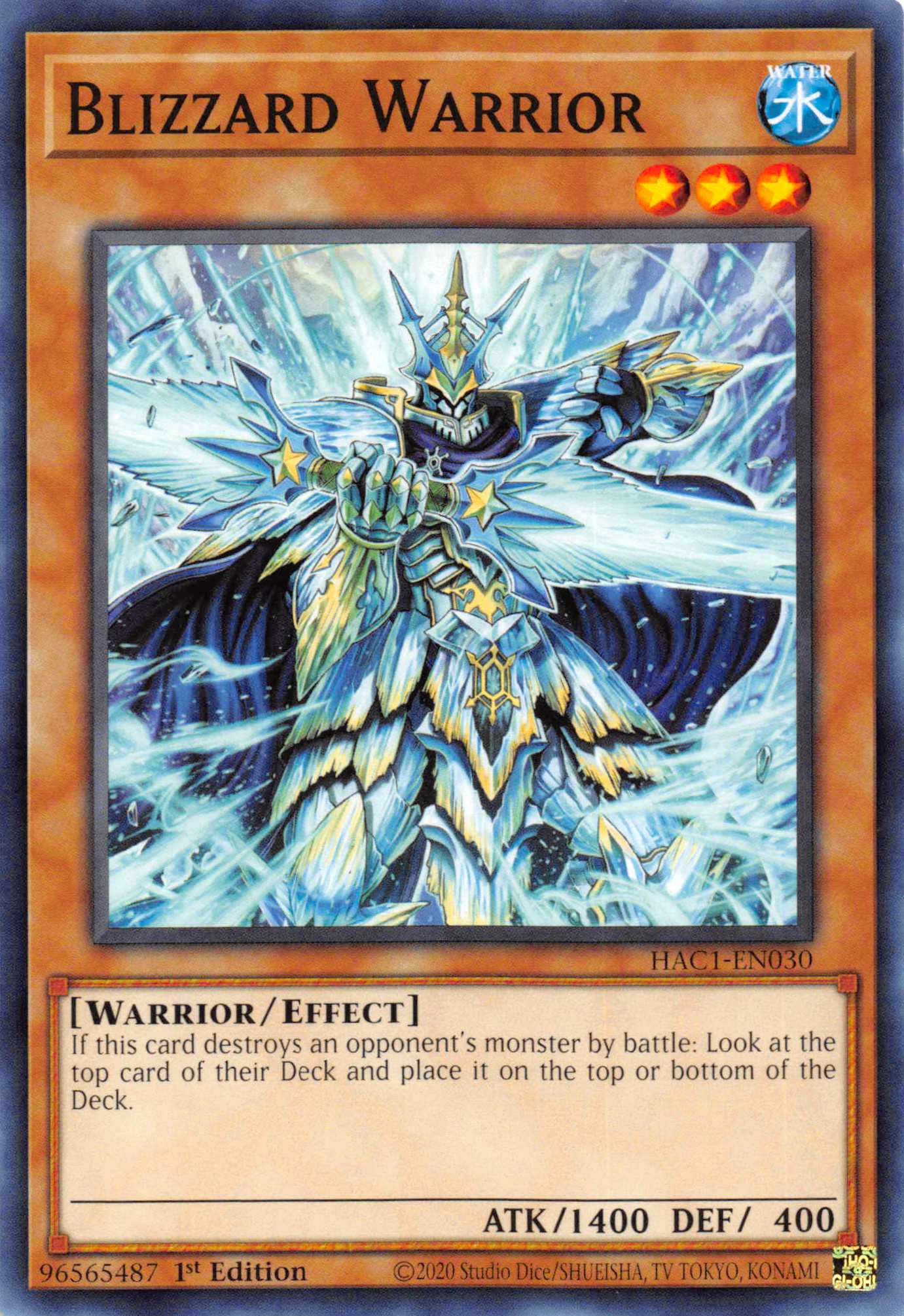 Blizzard Warrior (Duel Terminal) [HAC1-EN030] Parallel Rare | Gaming Infinity