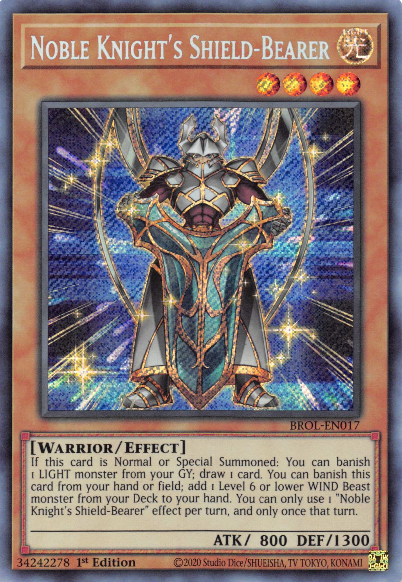 Noble Knight's Shield-Bearer [BROL-EN017] Secret Rare | Gaming Infinity