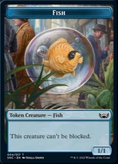 Fish // Rhino Warrior Double-sided Token [Streets of New Capenna Tokens] | Gaming Infinity