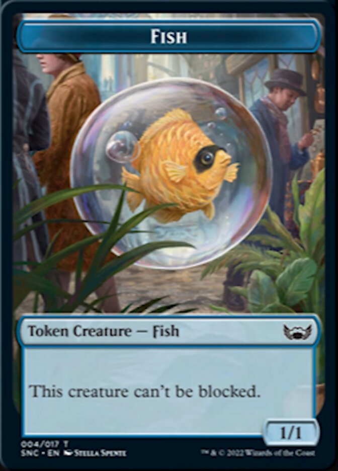 Clue // Fish Double-sided Token [Streets of New Capenna Commander Tokens] | Gaming Infinity