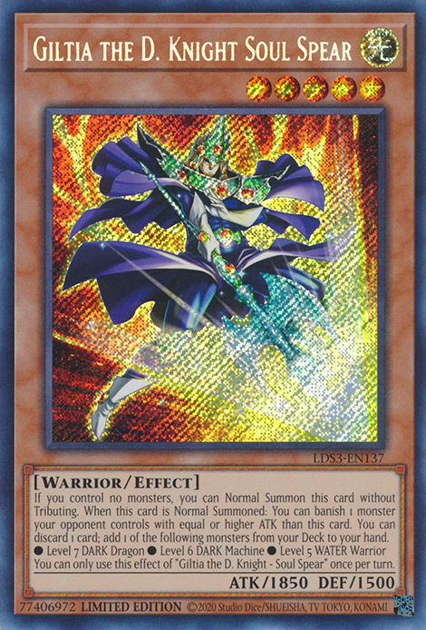 Giltia the D. Knight Soul Spear [LDS3-EN137] Secret Rare | Gaming Infinity