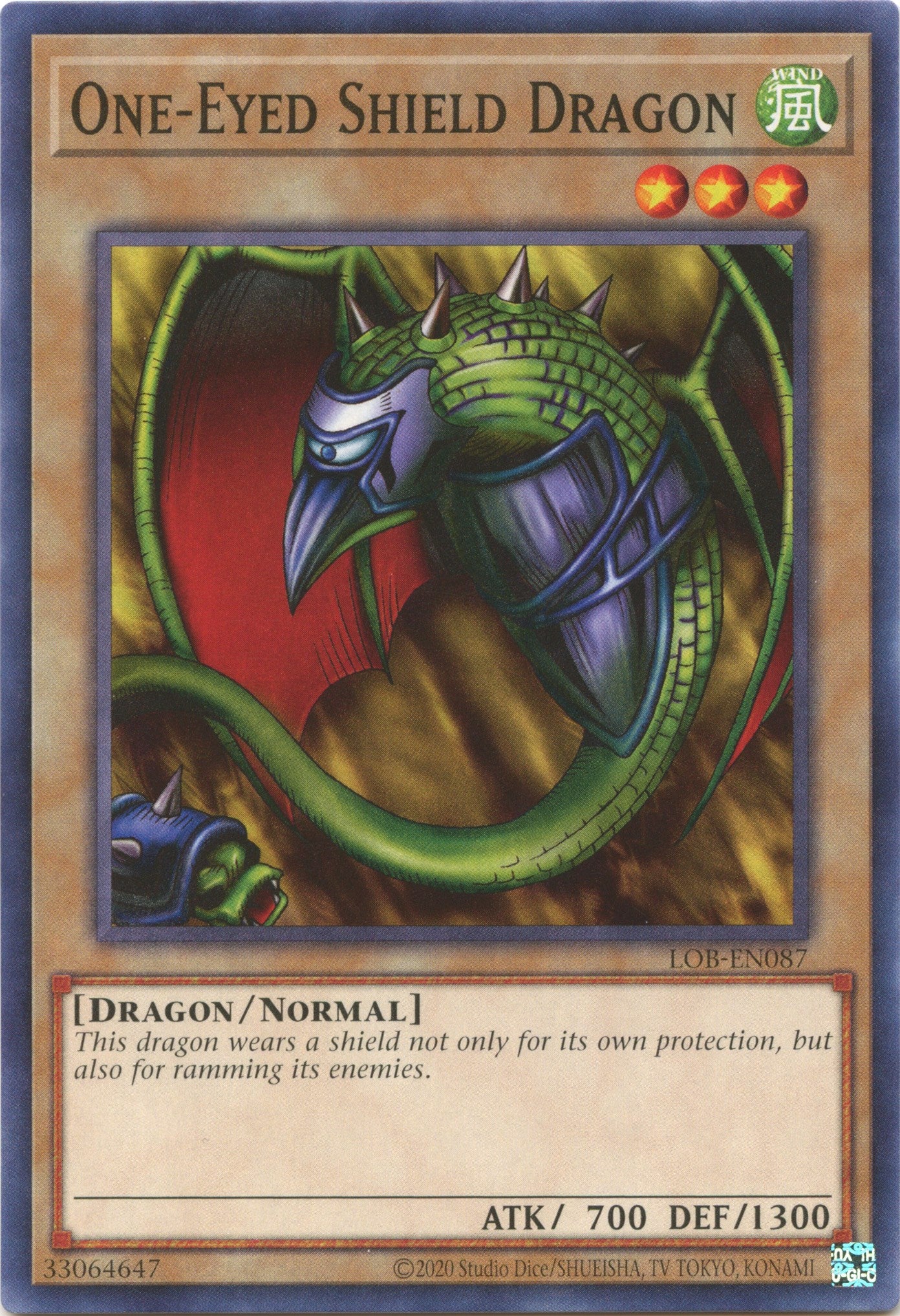 One-Eyed Shield Dragon (25th Anniversary) [LOB-EN087] Common | Gaming Infinity