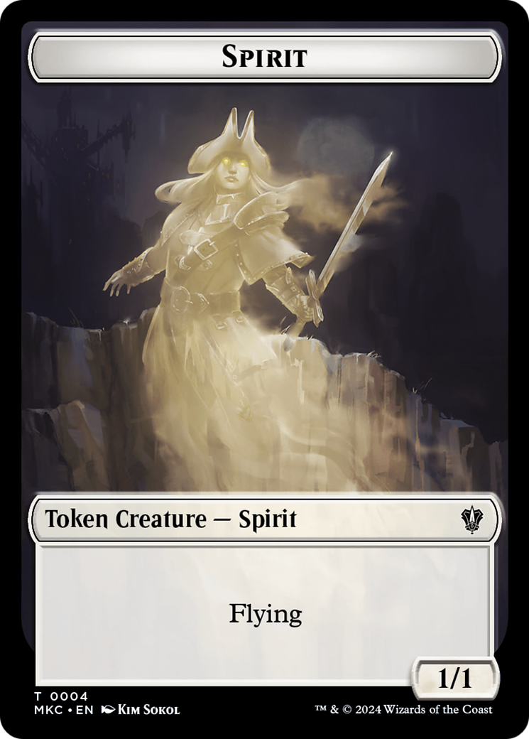 Spirit // Phyrexian Germ Double-Sided Token [Murders at Karlov Manor Commander Tokens] | Gaming Infinity