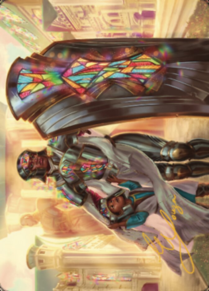 Guardian of New Benalia Art Card (Gold-Stamped Signature) [Dominaria United Art Series] | Gaming Infinity