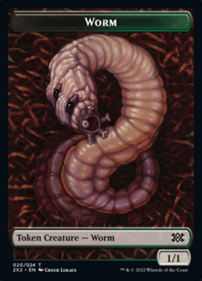 Worm // Knight Double-sided Token [Double Masters 2022 Tokens] | Gaming Infinity