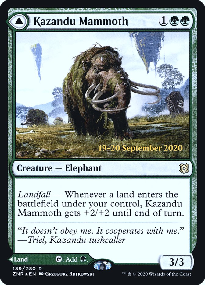 Kazandu Mammoth // Kazandu Valley  [Zendikar Rising Prerelease Promos] | Gaming Infinity