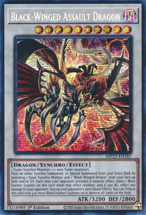 Black-Winged Assault Dragon [MP23-EN187] Prismatic Secret Rare | Gaming Infinity