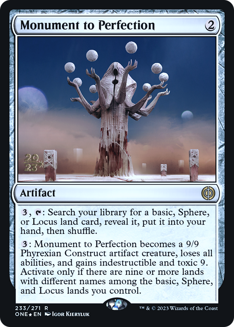 Monument to Perfection [Phyrexia: All Will Be One Prerelease Promos] | Gaming Infinity